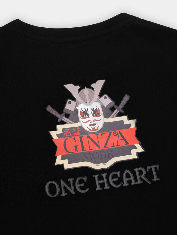 Black T-shirt with logo print - 6