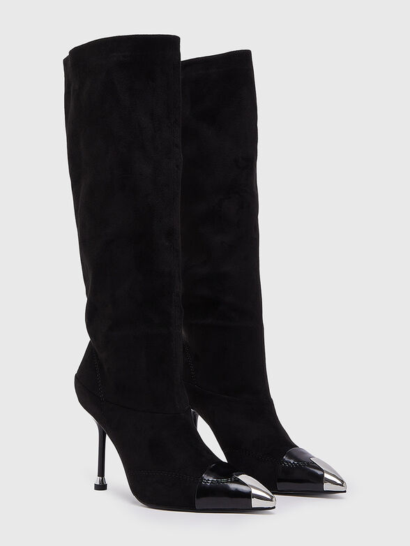 Black eco leather boots - 2