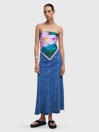 Scarf with watercolour print - 4