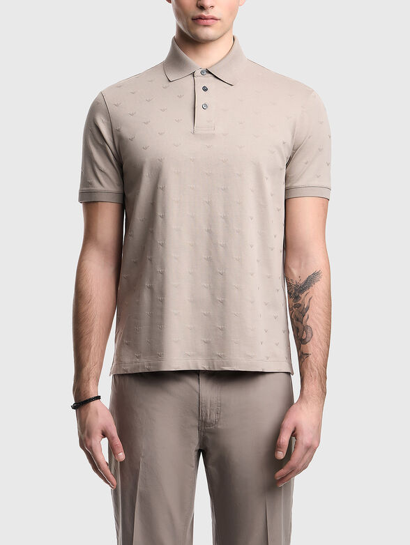 Cotton polo shirt with a jacquard logo - 1
