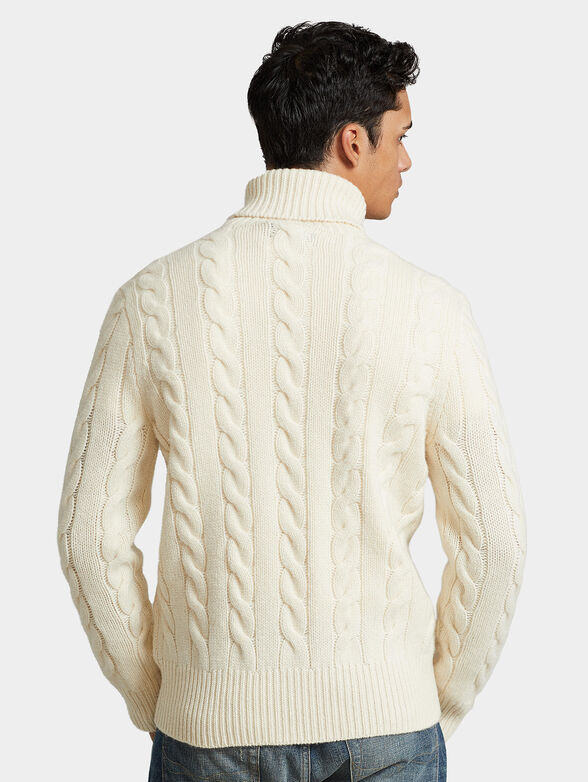 Knitted sweater with turtleneck in wool blend - 3