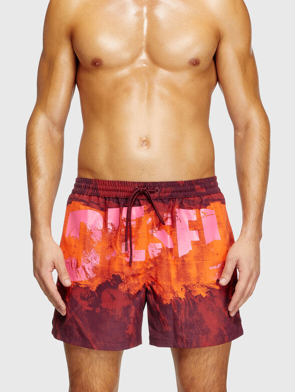 KEN-37-D beach shorts with logo print - 1