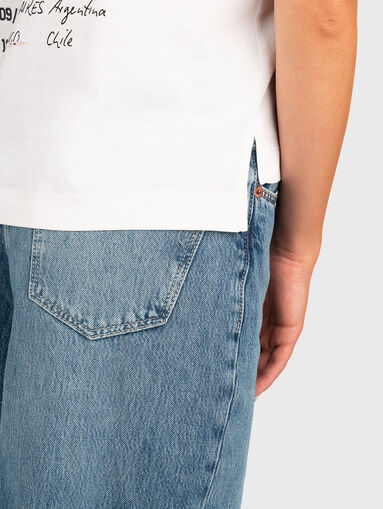 Cotton T-shirt with rhinestones - 5