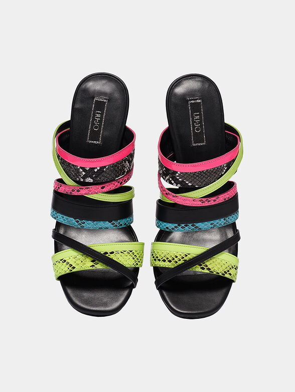 BRENDA Mules with multi-colored straps - 6