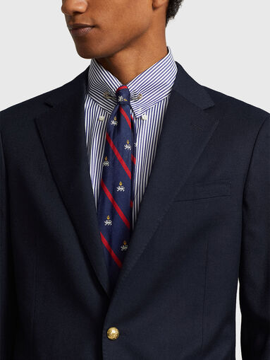 Navy single breasted jacket - 4