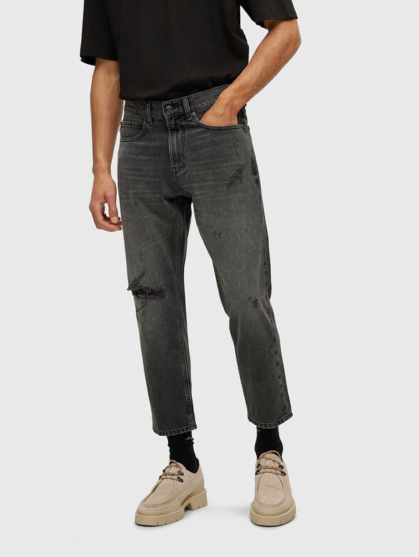 Gray ripped jeans - 1