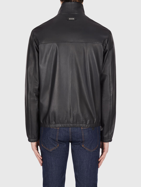 Black leather jacket with zip - 2