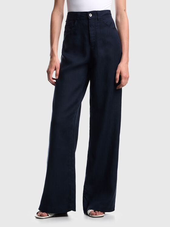 Ленен панталон с висока талия - 1