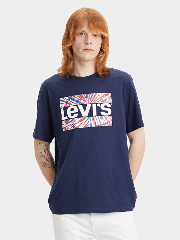 T-shirt with tie-dye logo print effect - 1