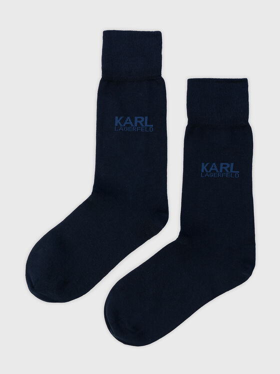 Socks in dark blue color - 1