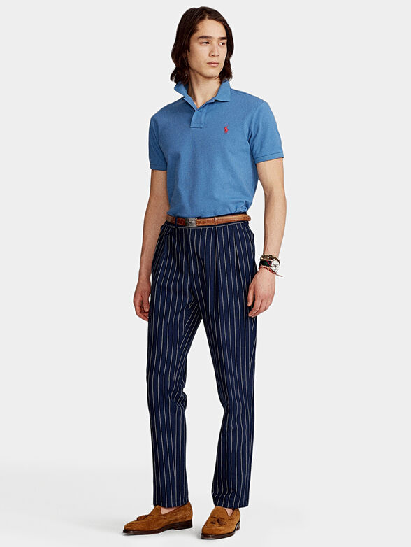 Blue cotton polo-shirt - 2