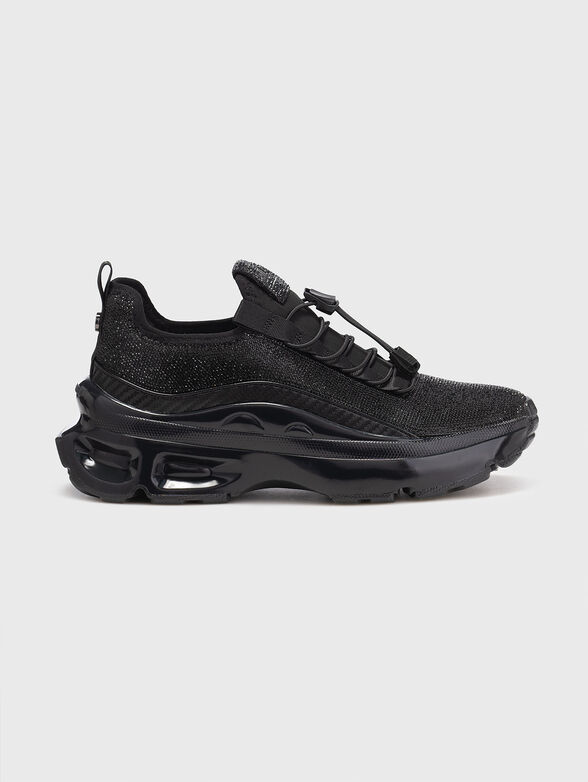 Black sports shoes with rhinestones - 1