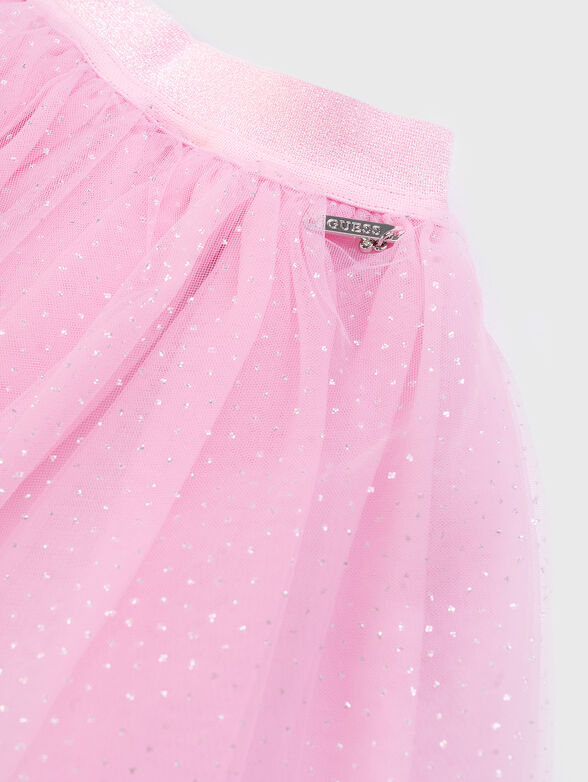 Glitter effect skirt in pink  - 3