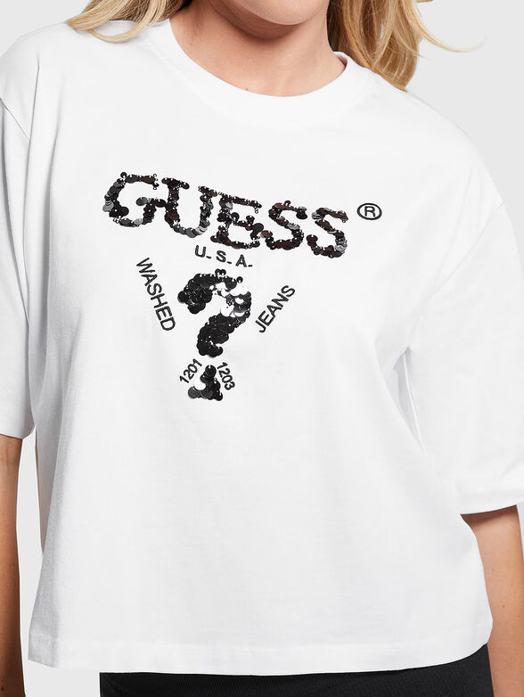 Black T-shirt with sequins - 4