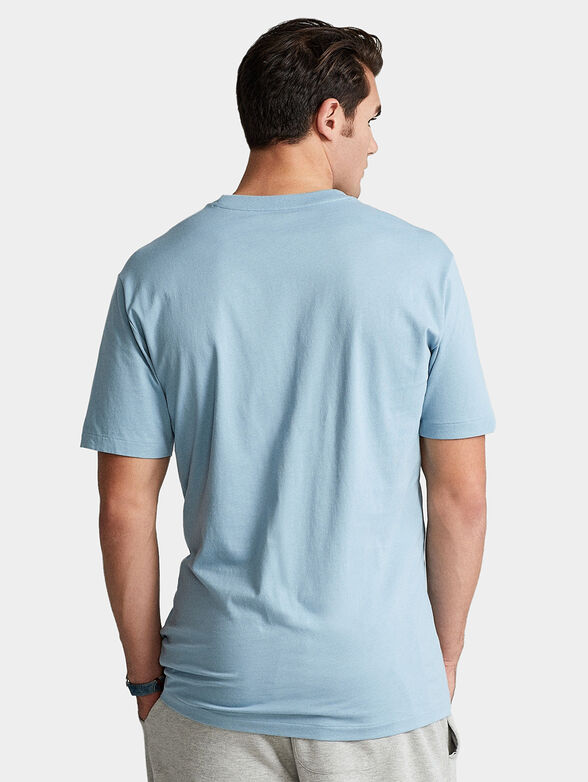 Blue T-shirt with logo embroidery - 2