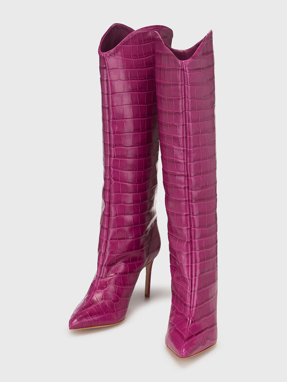 MARYANA brown croc-effect boots - 6