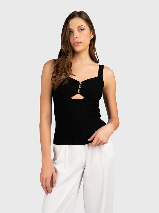 Black top with cut-out detail