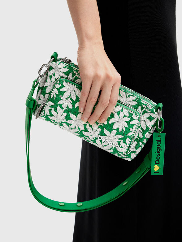 Green small bag with floral pattern - 2