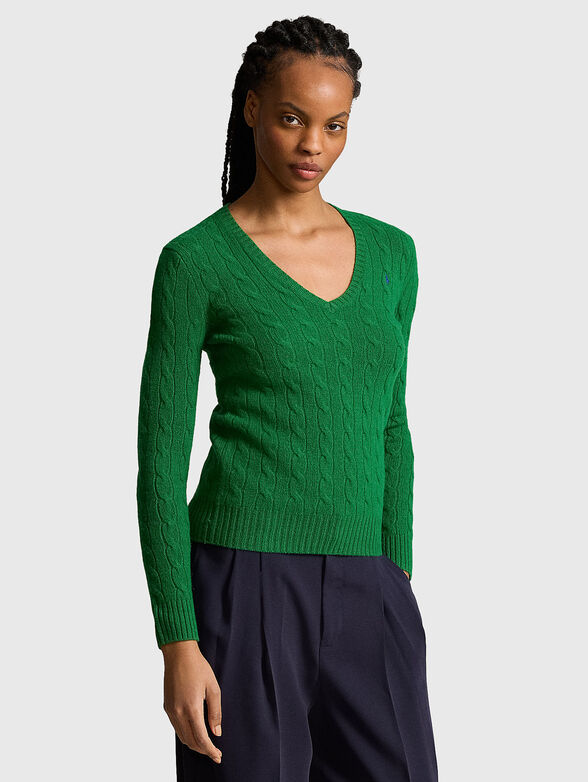 V-neck sweater in wool - 1