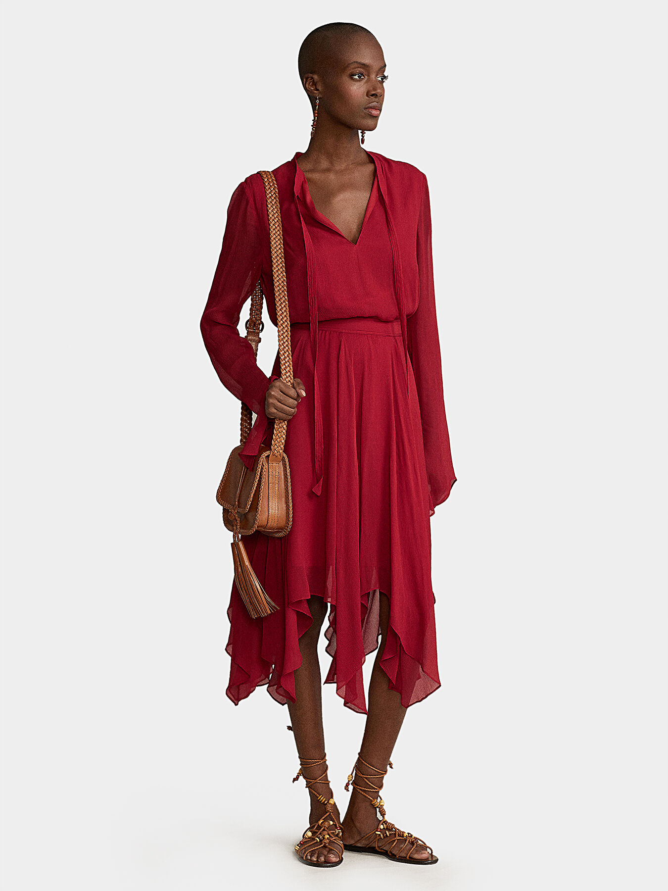 Asymmetrical red dress brand POLO RALPH LAUREN — Globalbrandsstore