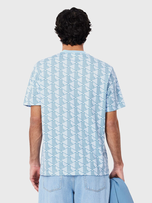 Light blue T-shirt with monogram print - 3