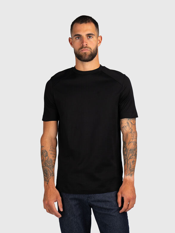 Cotton T-shirt with embossed texture - 1