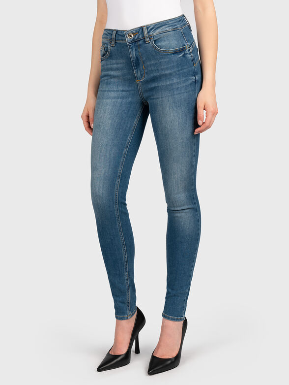 Blue skinny jeans with washed effect - 1