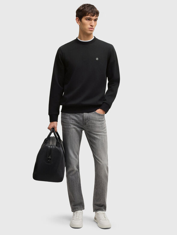 C-SHARPE oval neck sweatshirt in black - 2