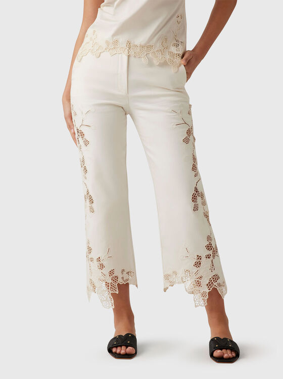FARRAH trousers with accent embroidery - 1