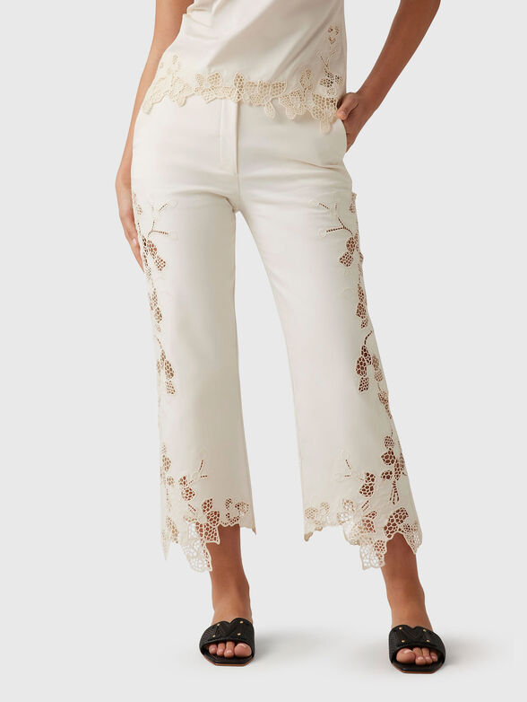 FARRAH trousers with accent embroidery - 1