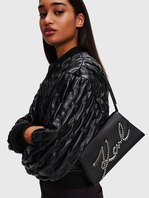 K/SIGNATURE eyelets leather shoulder bag - 2