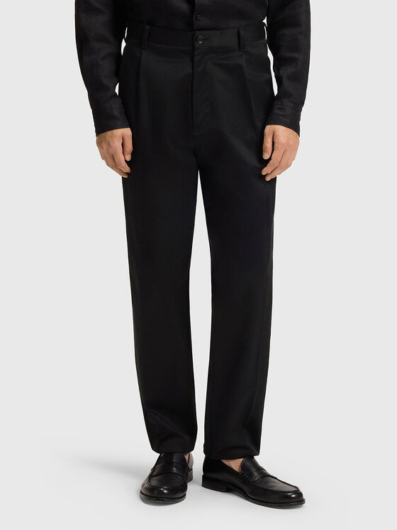 Straight cotton trousers - 1