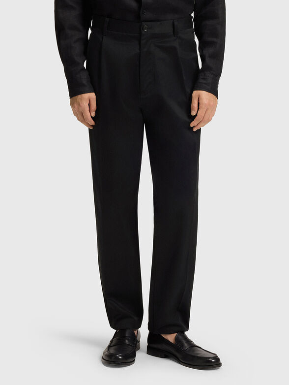 Straight cotton trousers - 1