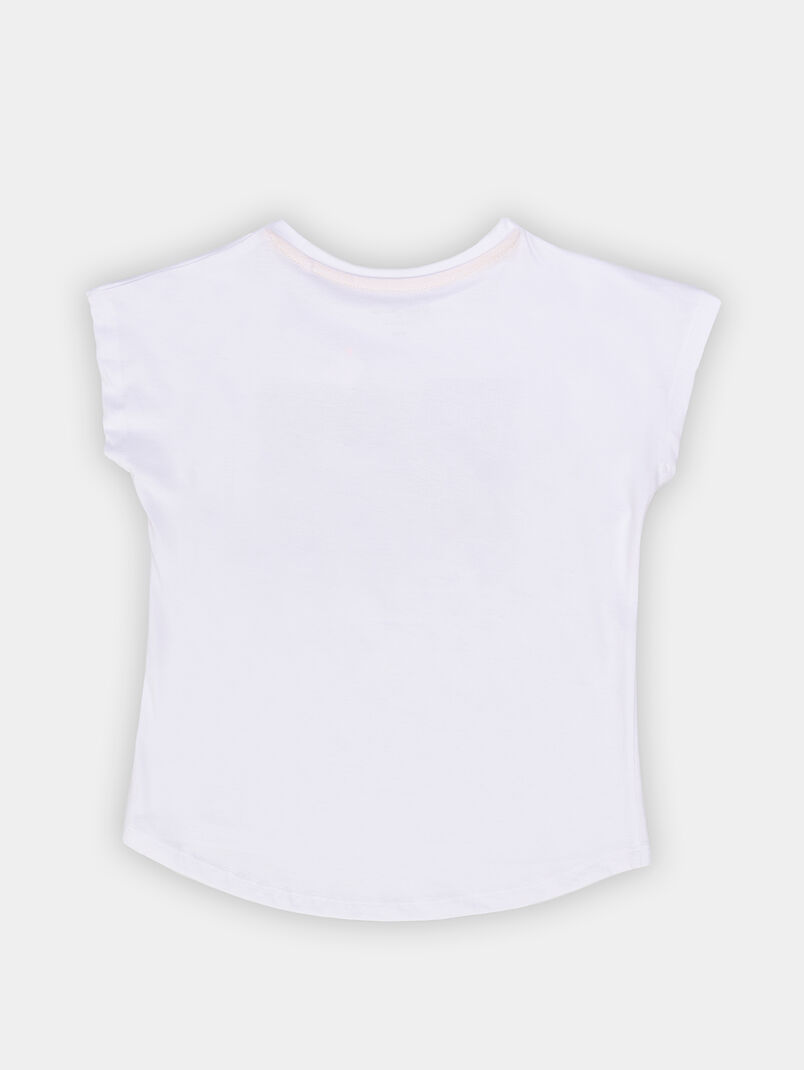 LELI pink T-shirt with applied rhinestones - 3