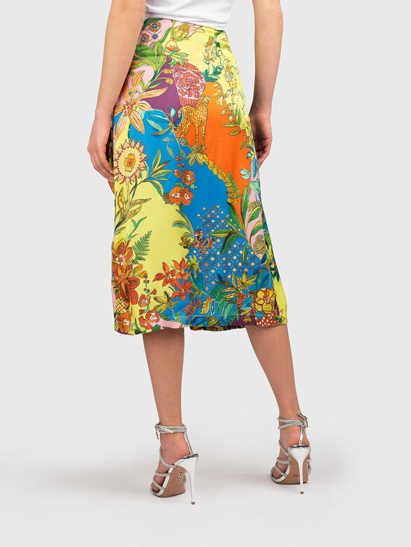 Midi skirt with tropical print - 2