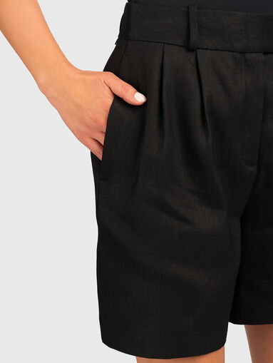 High waisted linen shorts - 4