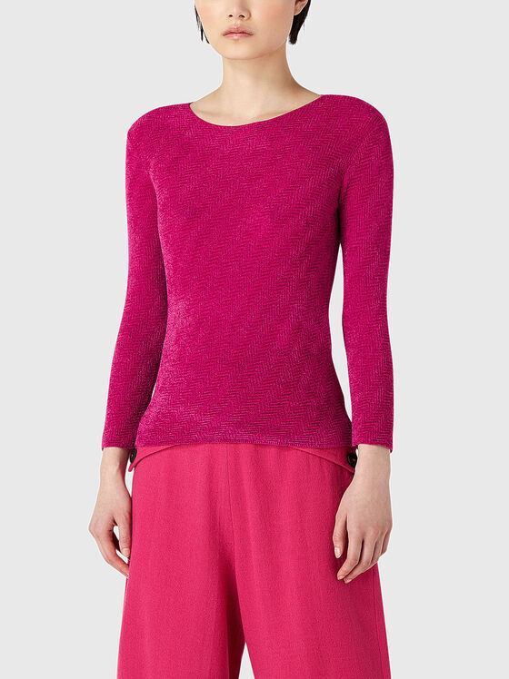 Sweater with oval neckline - 1