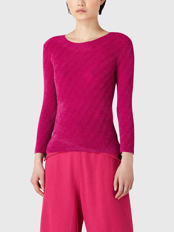 Sweater with oval neckline - 1