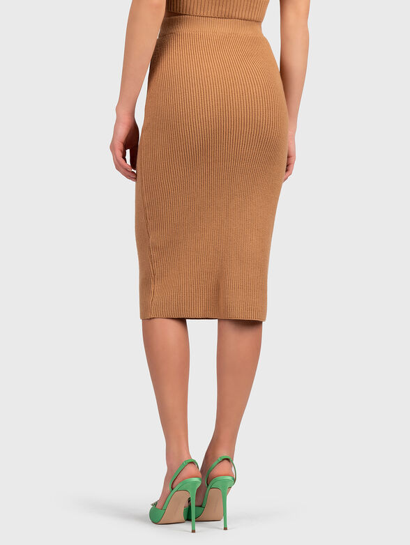 Knitted pencil skirt with accent buttons - 2