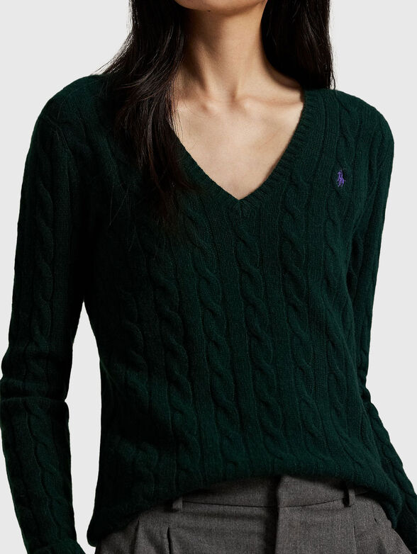 KIMBERLY wool sweater with V-neck - 4