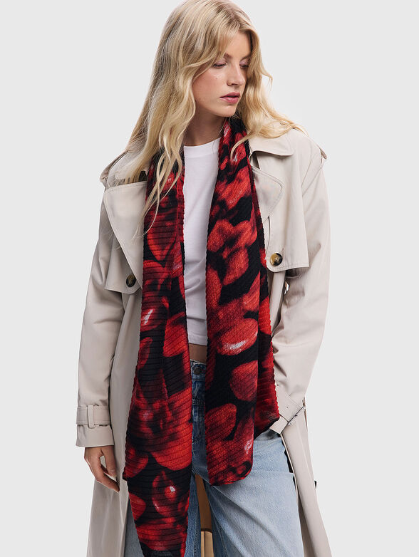 Long scarf with floral motif - 2