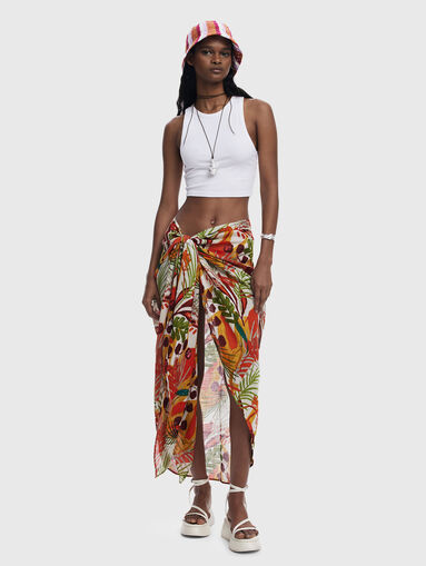 Tropical print beach skirt - 5
