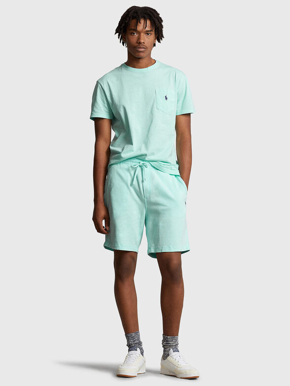 Cotton blend T-shirt with contrasting logo - 1