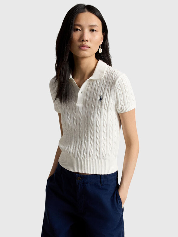 White cotton sweater - 1