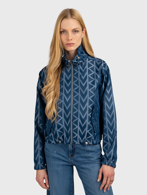 Jacket with monogram logo print and zip - 1
