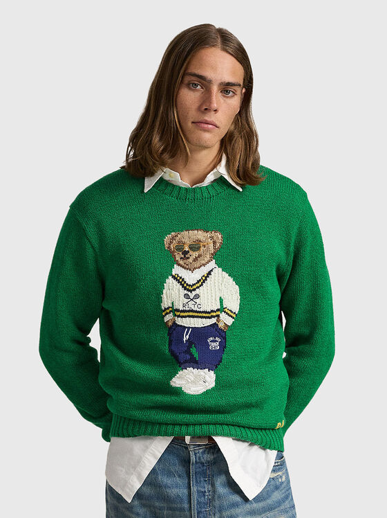 Пуловер с Polo Bear бродерия - 1