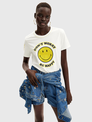 SMILEY print T-shirt  - 5