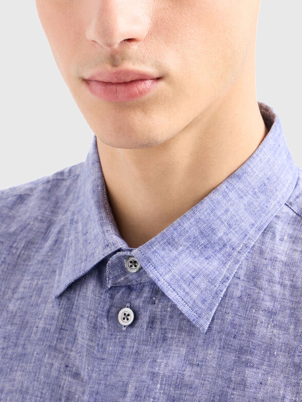 Linen shirt in blue - 4