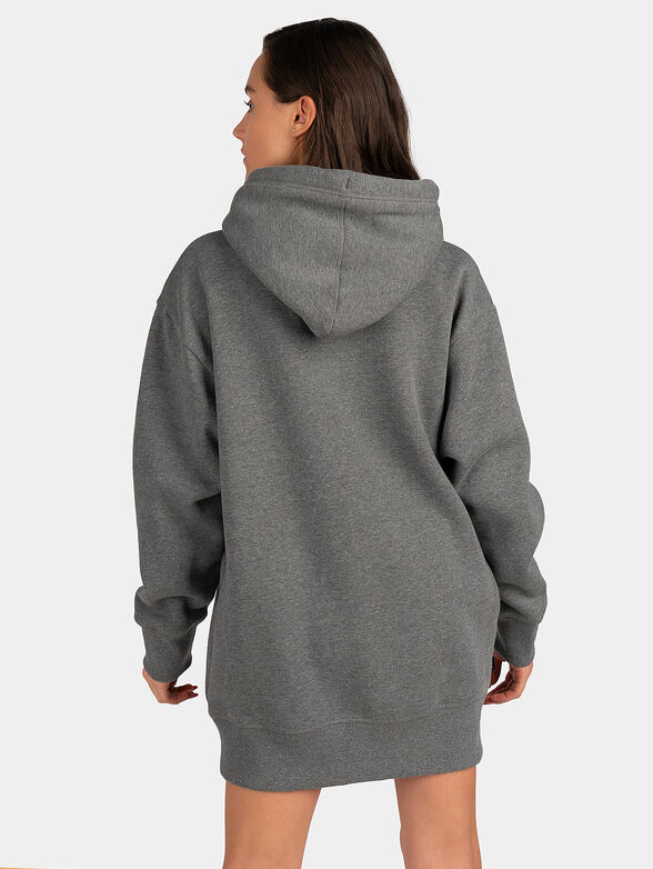 Black hooded sweatshirt dress - 2