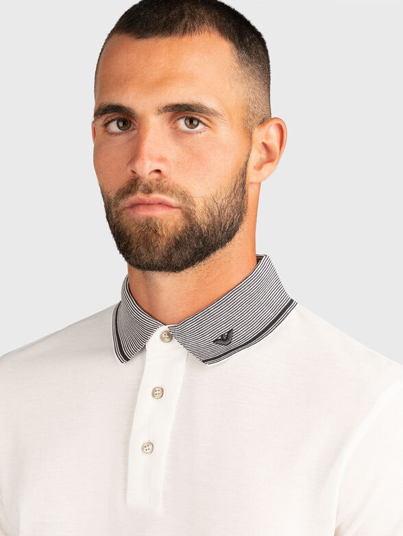 Piqué polo shirt with piped collar - 4